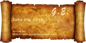 Gehring Erik névjegykártya